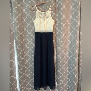 Iz Byer Lace Halter Dress
